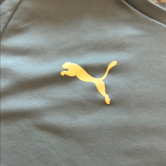 Puma Light Blue Athletic Short Sleeve Tee V-Neck - Picture 2 of 3